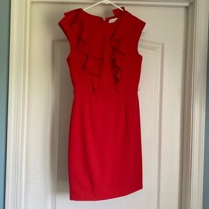 Calvin Klein professional ruffle red dress